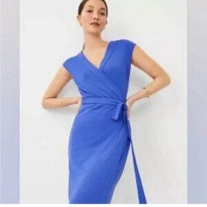 NEW Ann Taylor sleeveless wrap midi dress sz XSP